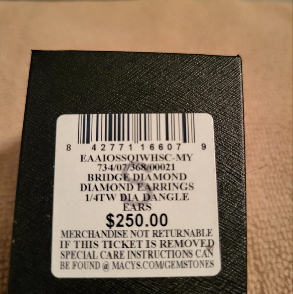 1/4 carat diamond dangle earrings - Picture 6 of 7